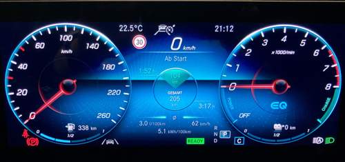 Anzeige im Display vom B250e
