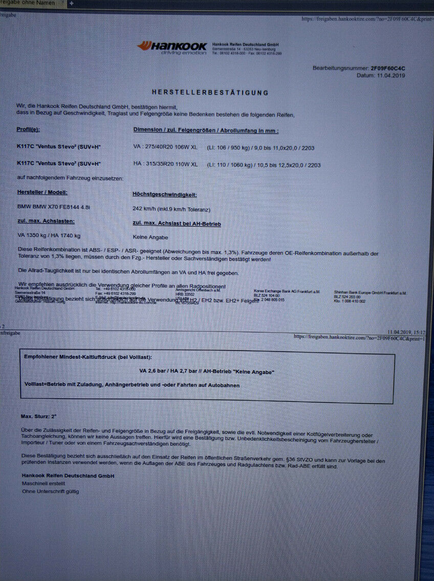 Reifen mit oder ohne Stern? Neue Aussagen vom Reifenhändler/Hersteller.....