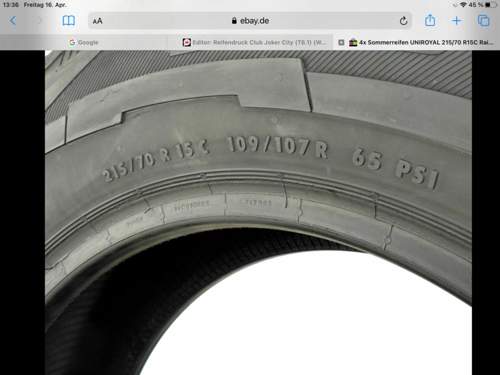 UNIROYAL 215/70 R15C Rain Max 2 109/107R