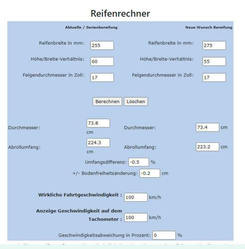 Reifenrechner