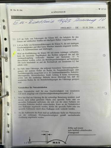 Betriebskennung Reifen