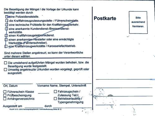 Mängelkarte aus Mainz
