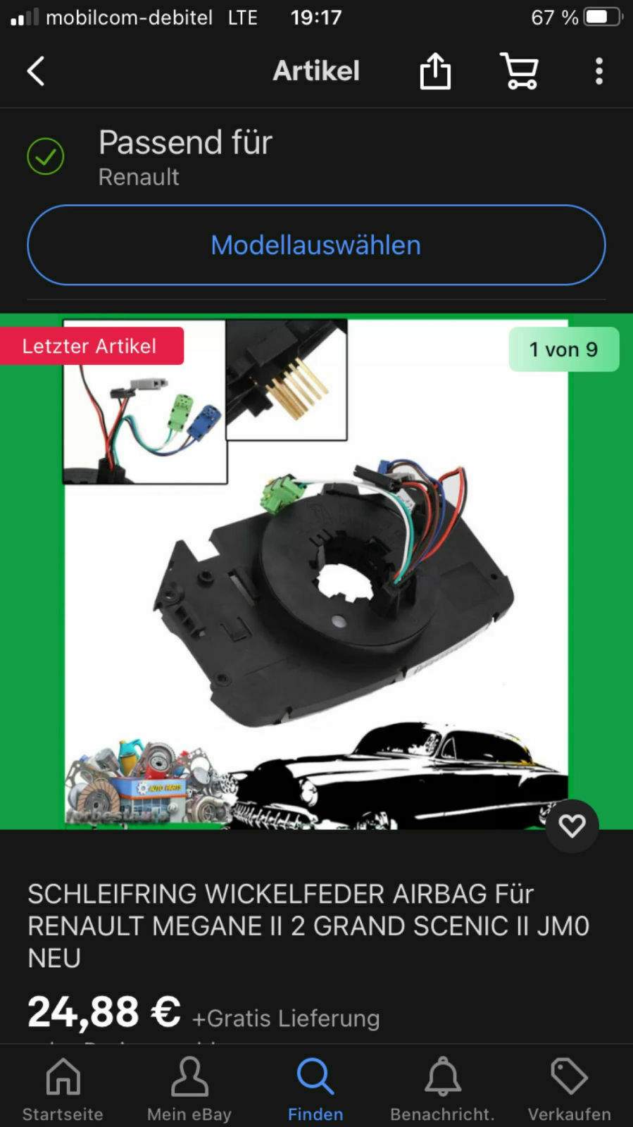Renault Airbag Widerstand 2,7 Ohm - Simulator Für SRS Fehlerleuchte, 0,25W, Gesichert