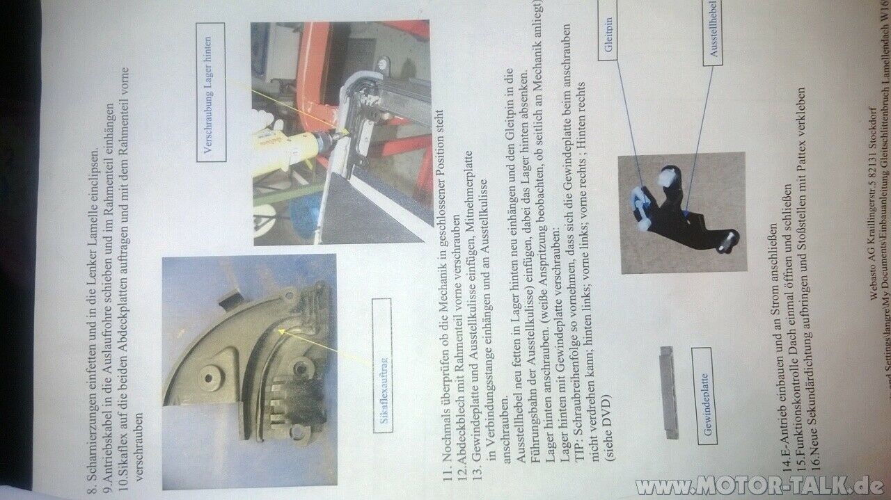 Reparatur Lamellendach durch Fremdfirma