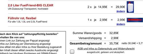 Preis für FuelFriends 2 l