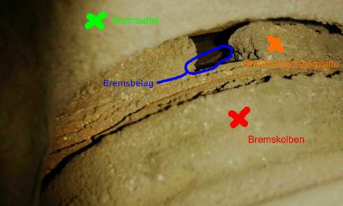 Kante-bremsbelag