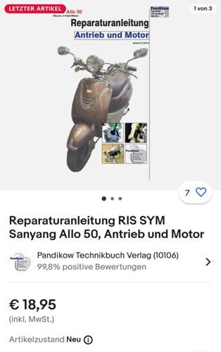 Reparaturanleitung Sym Allo 50