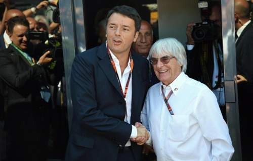 Italiens Regierungschef Matteo Renzi (l.) mit dem Formel-1-Chef Bernie Ecclestone