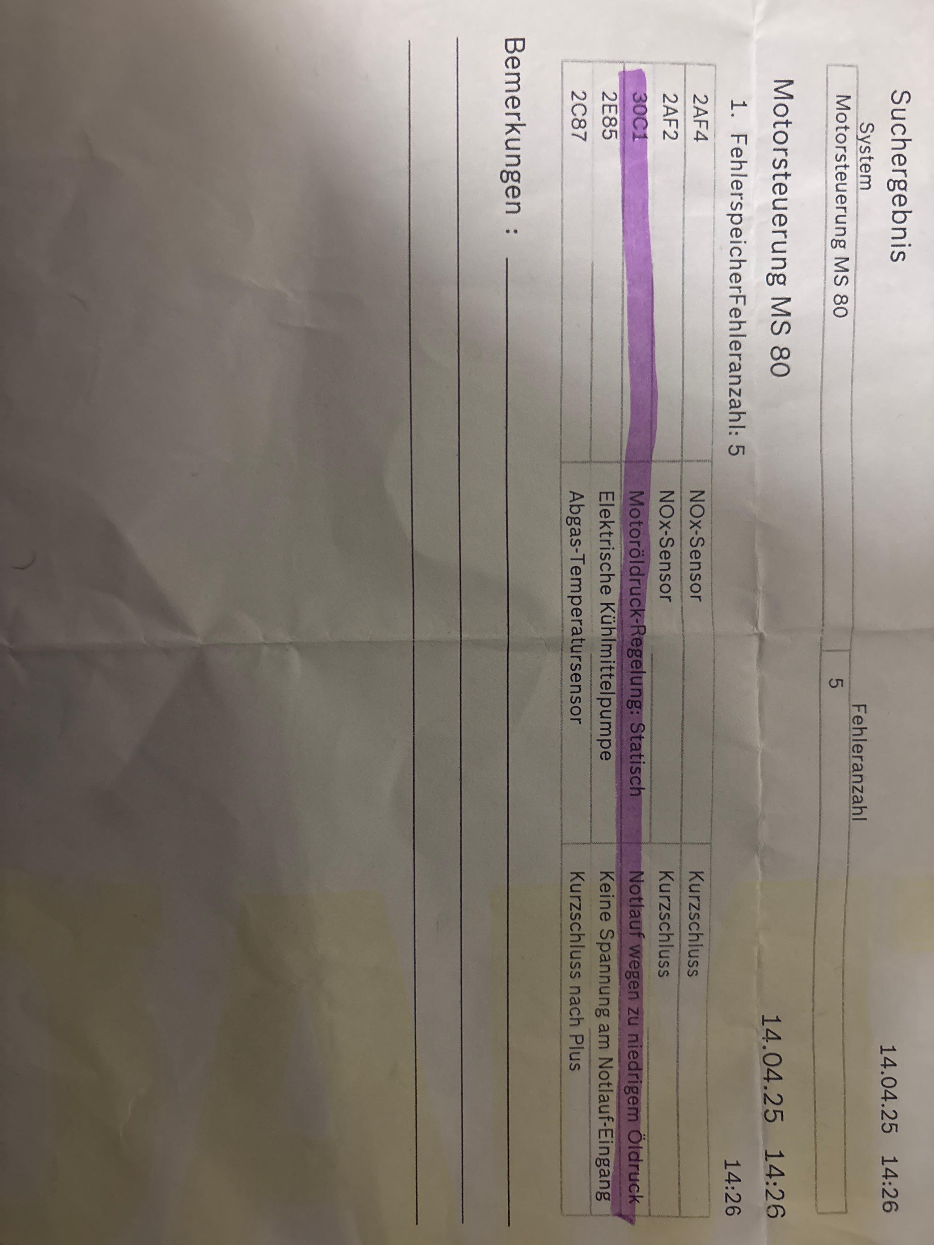 Rote Öldrucklampe geht nach etlichen neuen Teilen nicht aus. Hilfee!