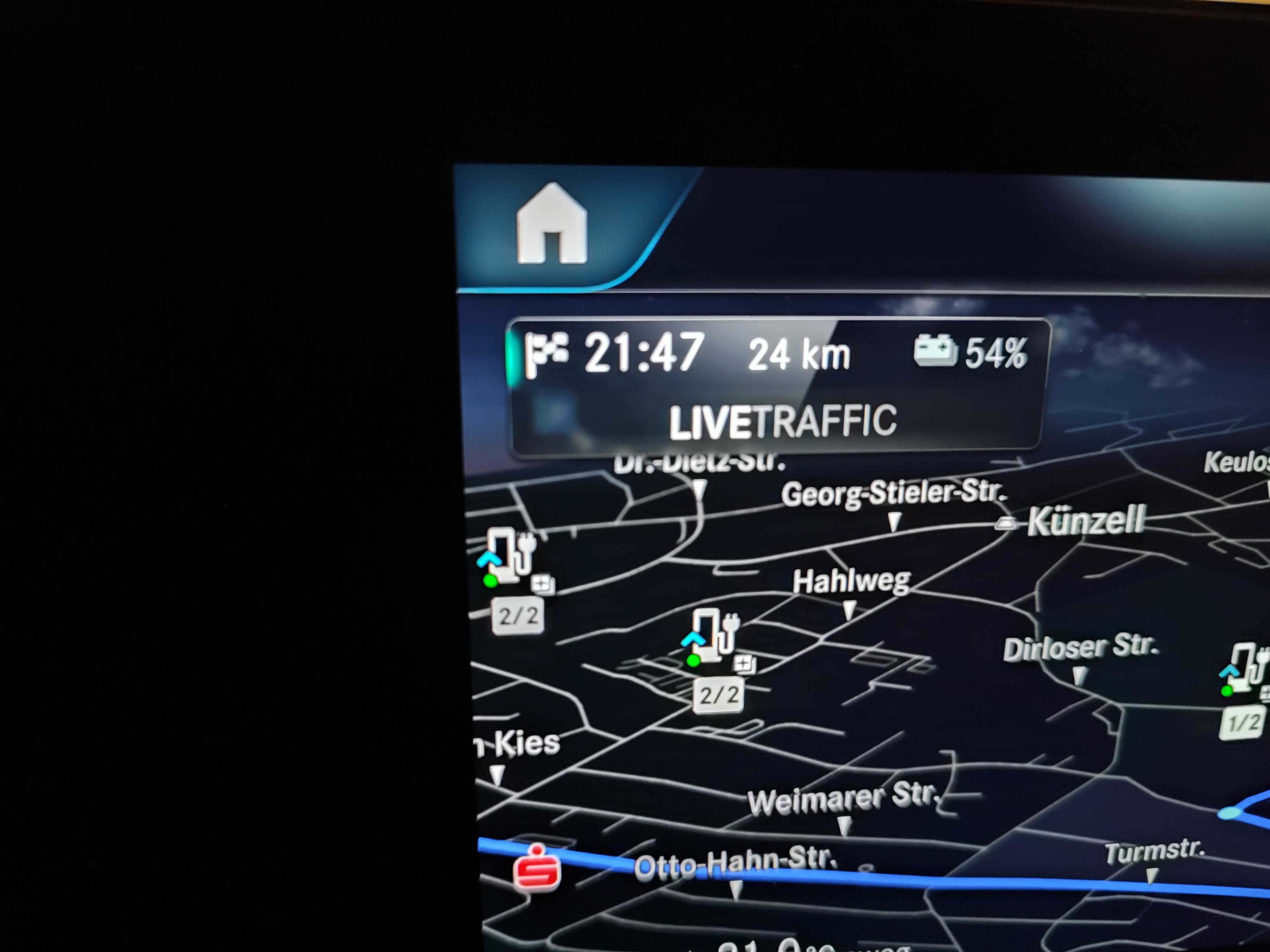 Route mit elektrischer Intelligenz funktioniert nicht