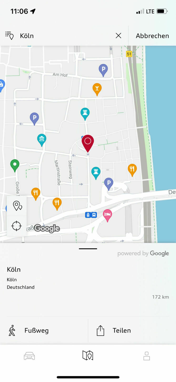 Routen über myaudi App an das MMI senden
