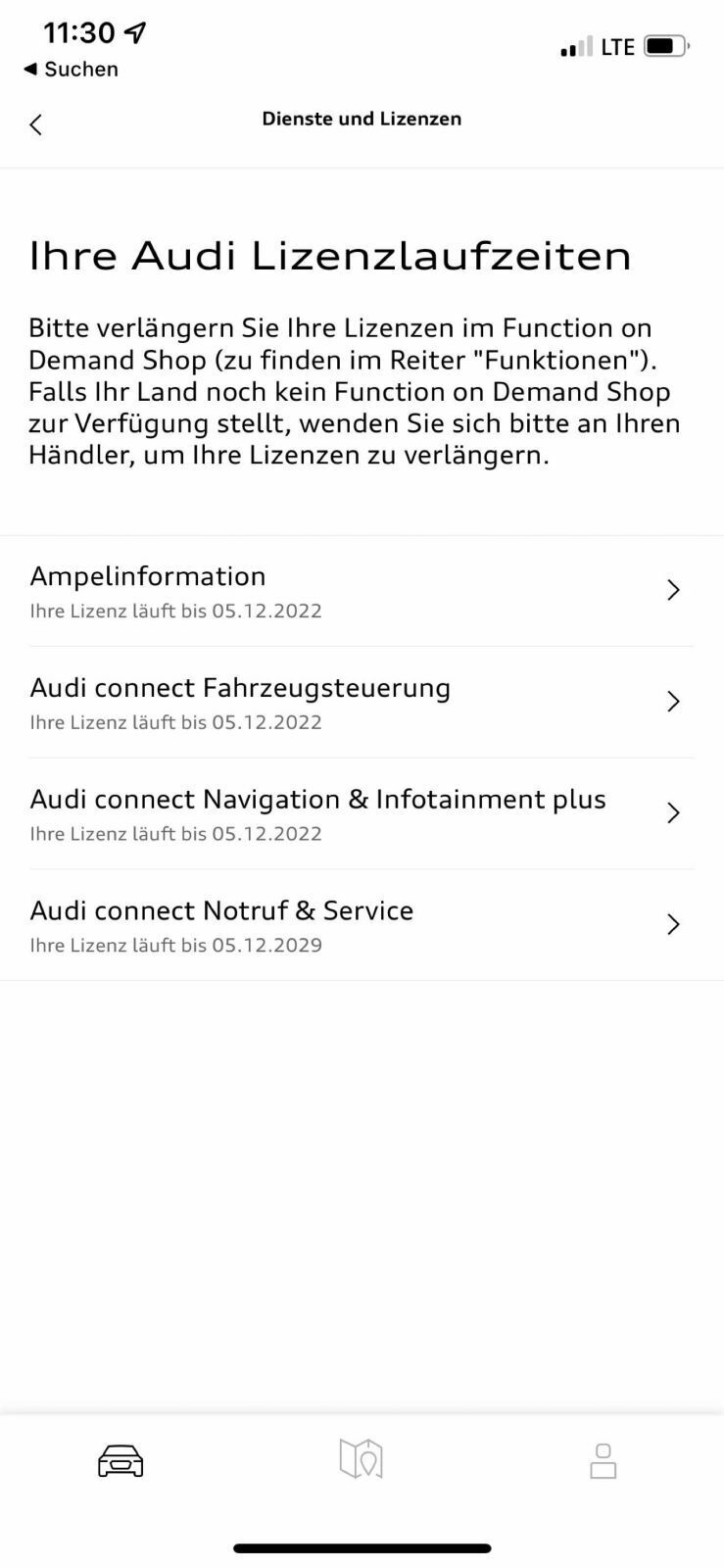 Routen über myaudi App an das MMI senden