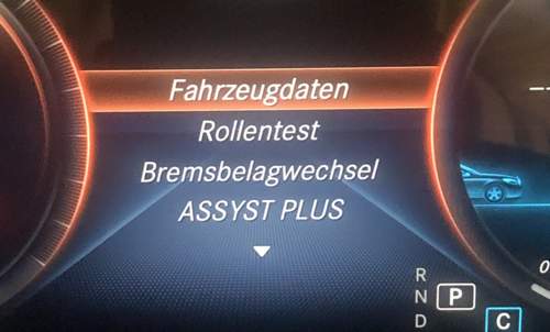 Werkstattmenü - Fahrzeugdaten