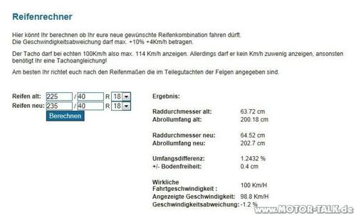 Reifenrechner