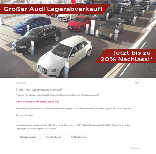 Lagerabverkauf