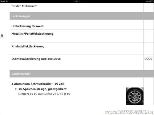 RS5 Preisliste