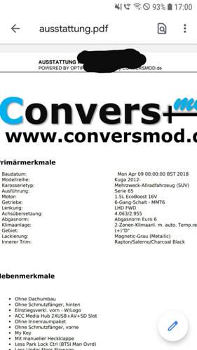 Ausstattungsabfrage Convers