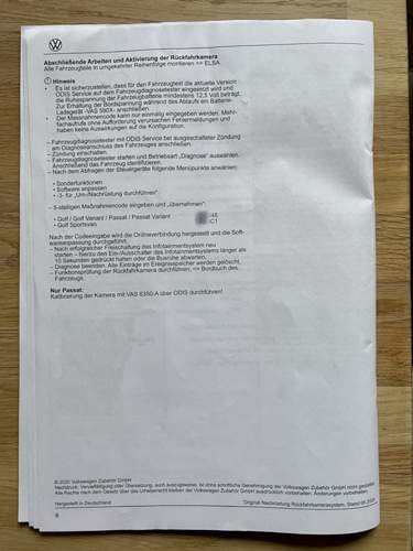 Montageanleitung Rückfahrkamera