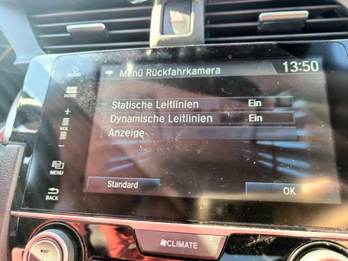 Menü Rückfahrkamera