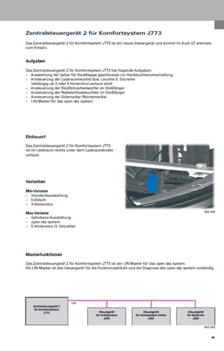 Zentralsteuergerät 2 für Komfortsystem J