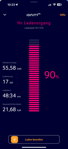 Von über 30% auf 91% SoC