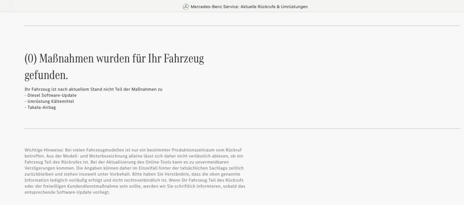 Rückrufaktion Diesel Software Update