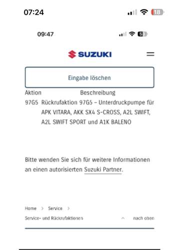 Meldung von Suzuki