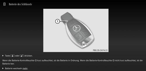 LED Batteriekontrolle Schlüssel