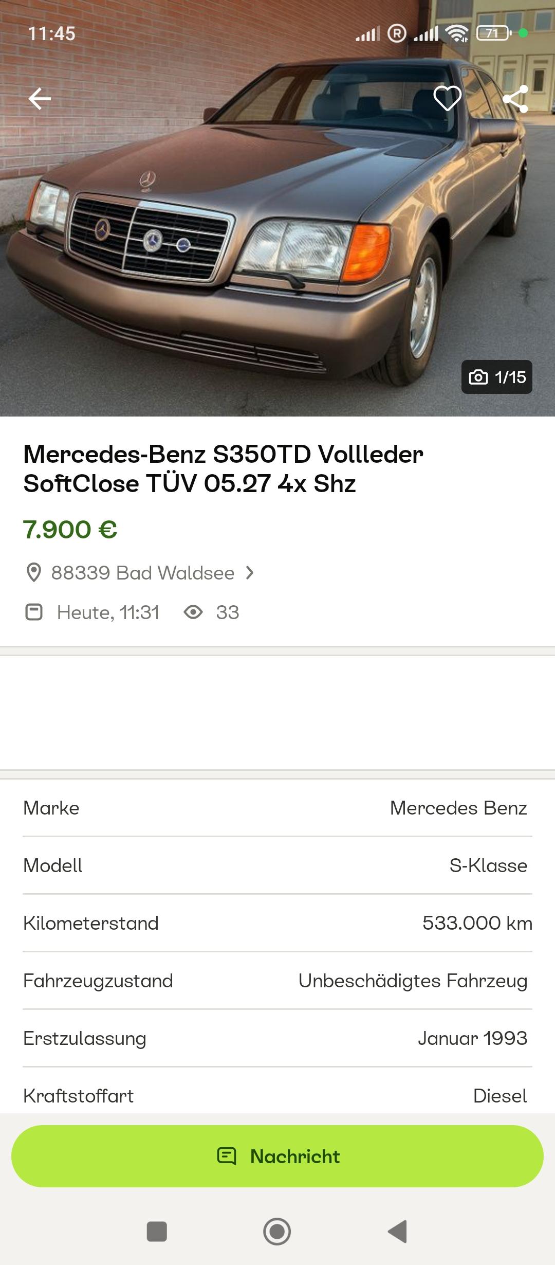 S350td Nageln beim Kaltstart OM603
