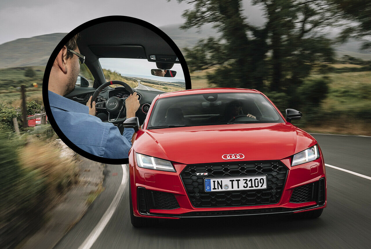 Audi benannte seinen kleinen Sportler TT nach der Tourist-Trophy - dem berüchtigten Motorrad-Straßenrennen auf der Isle of Man. Wir fuhren das überarbeitete Top-Modell TTS über die Mountain-Road