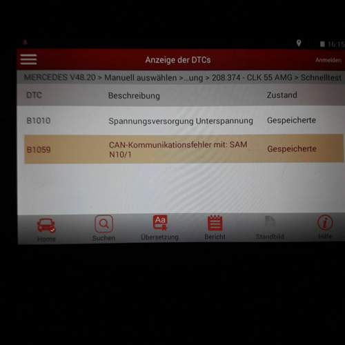 Erste diagnose, Batterie grade montiert