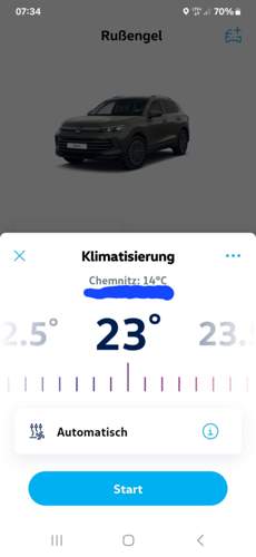 Anzeige Ortstemperatur