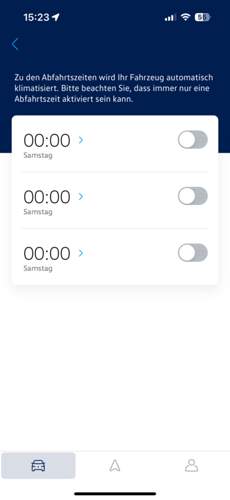 Abfahrtzeit VW App