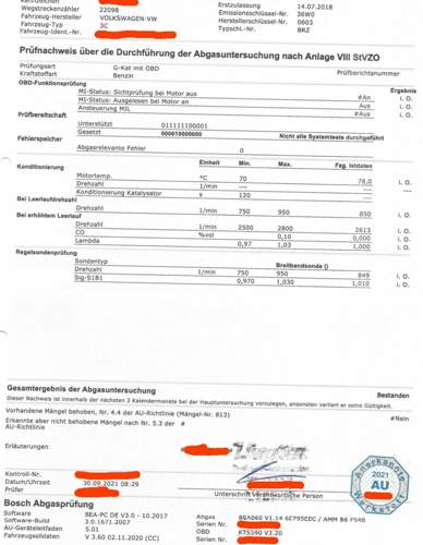 Abgaswerte