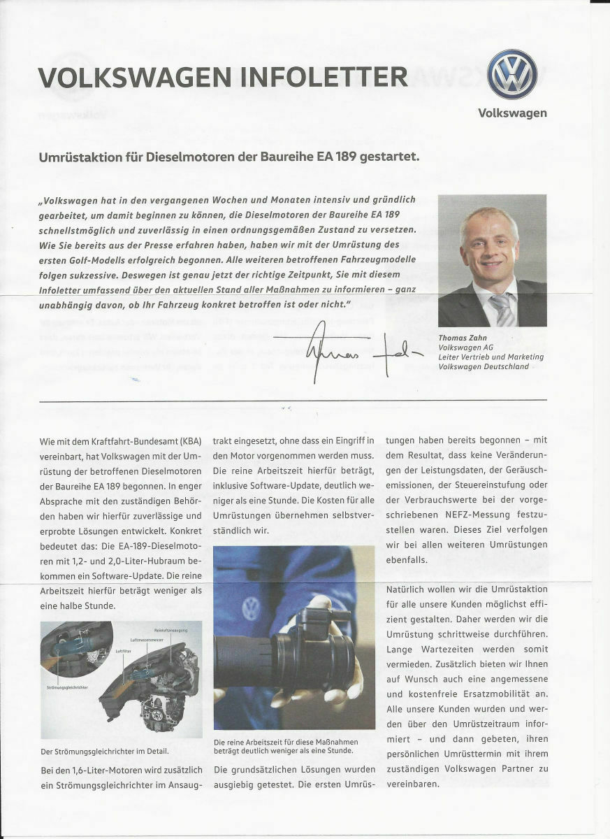 Sammelthread: Rund um den VW Abgasskandal