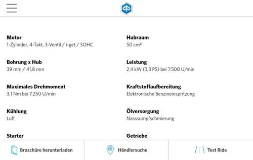 Technische Daten i-get Motor