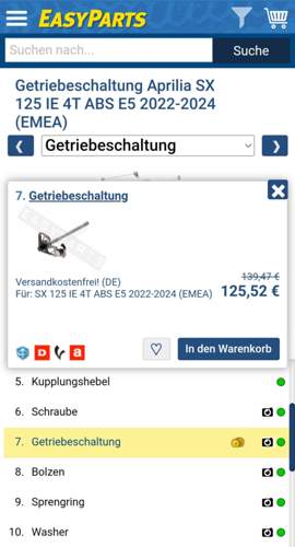 Schalthebelwelle
