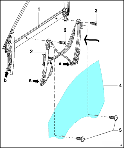 Fensterheber und Türscheibe
