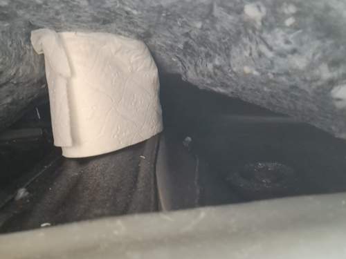 Klopapier als Abstandshalter zur Trocknu