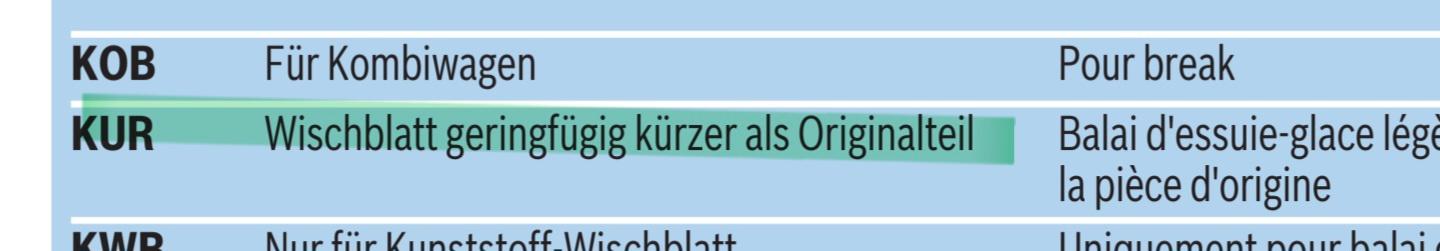 Scheibenwischer-Grösse?
