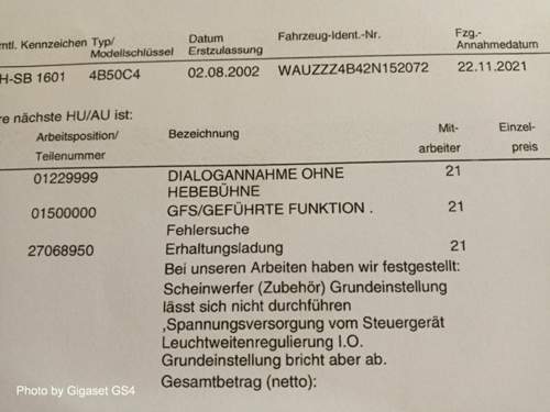 Vw-rechnung