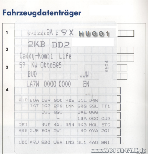 Fahrzeugdatenträger Hugo1