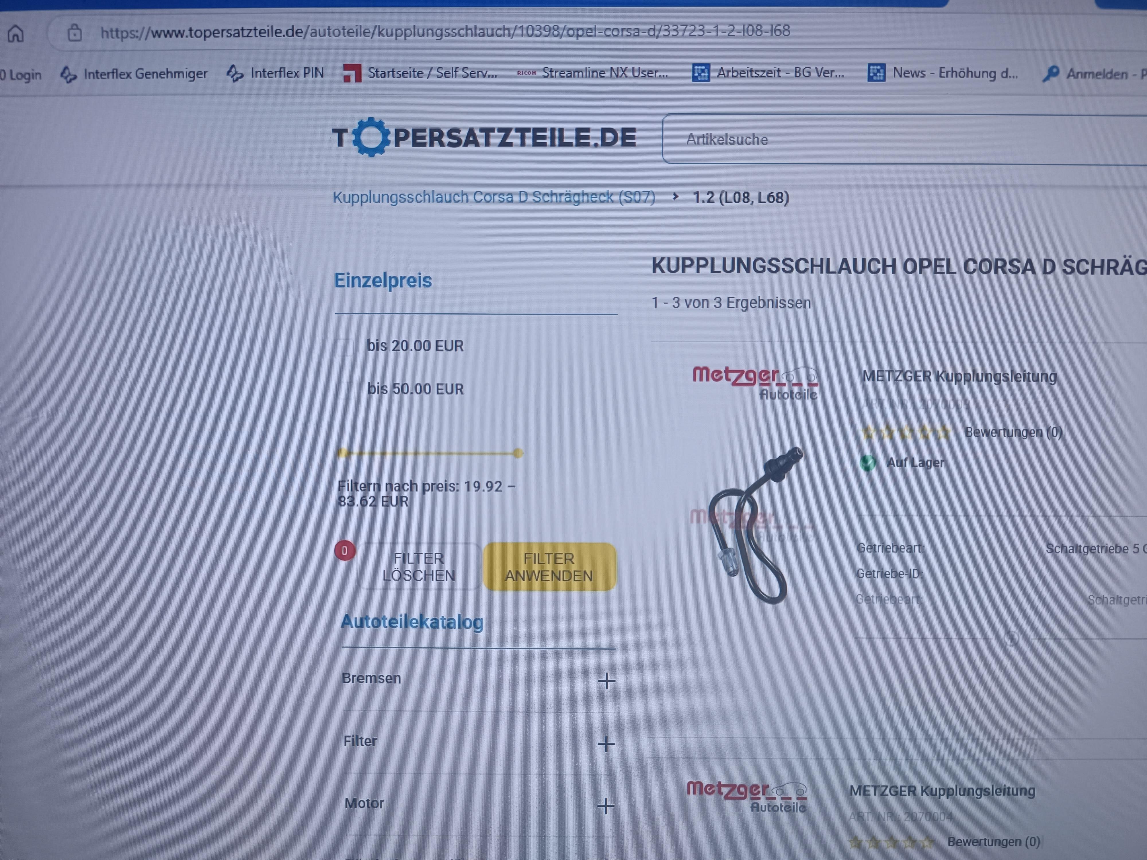 Schlauch vom kupplungsgeber zu nehmen gesucht