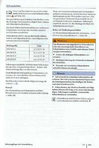 VW Polo Manual Schneeketten