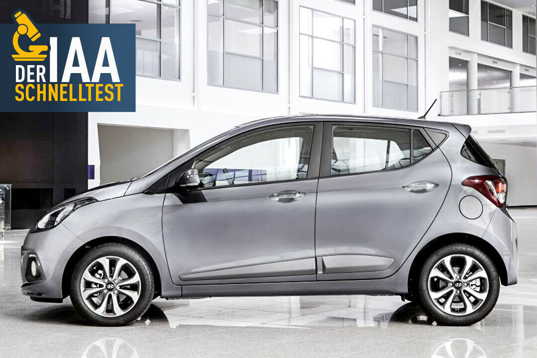 Mit 3,67 Metern Außenlänge gehört der neue Hyundai i10 zu den größeren Kleinstwagen. Wir haben auf der IAA 2013 in Frankfurt Probe gesessen