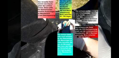 Spannungen an der Roller CDI