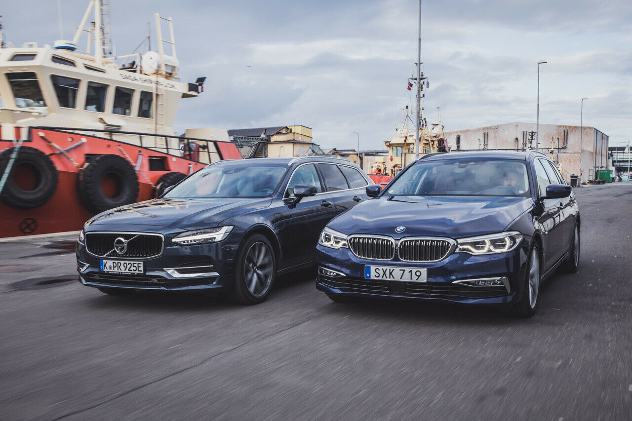 Volvo V90 T8 Twin Engine AWD gegen BMW 530d xDrive im Vergleich