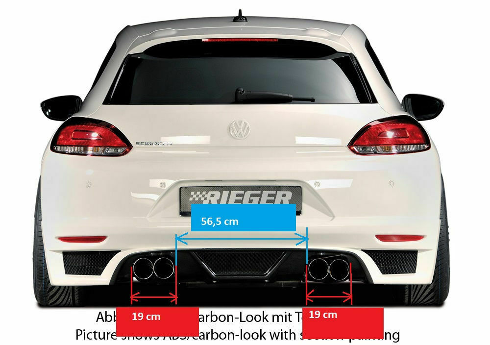 Scirocco 3 Rieger Heckansatz Mit Y style Bull-X Abgasanlage 4 Endrohre
