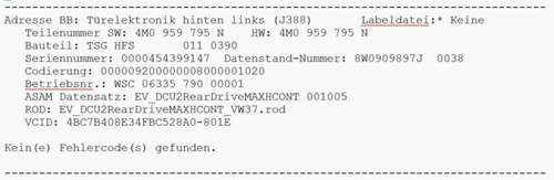 Tür Steuergerät h.links