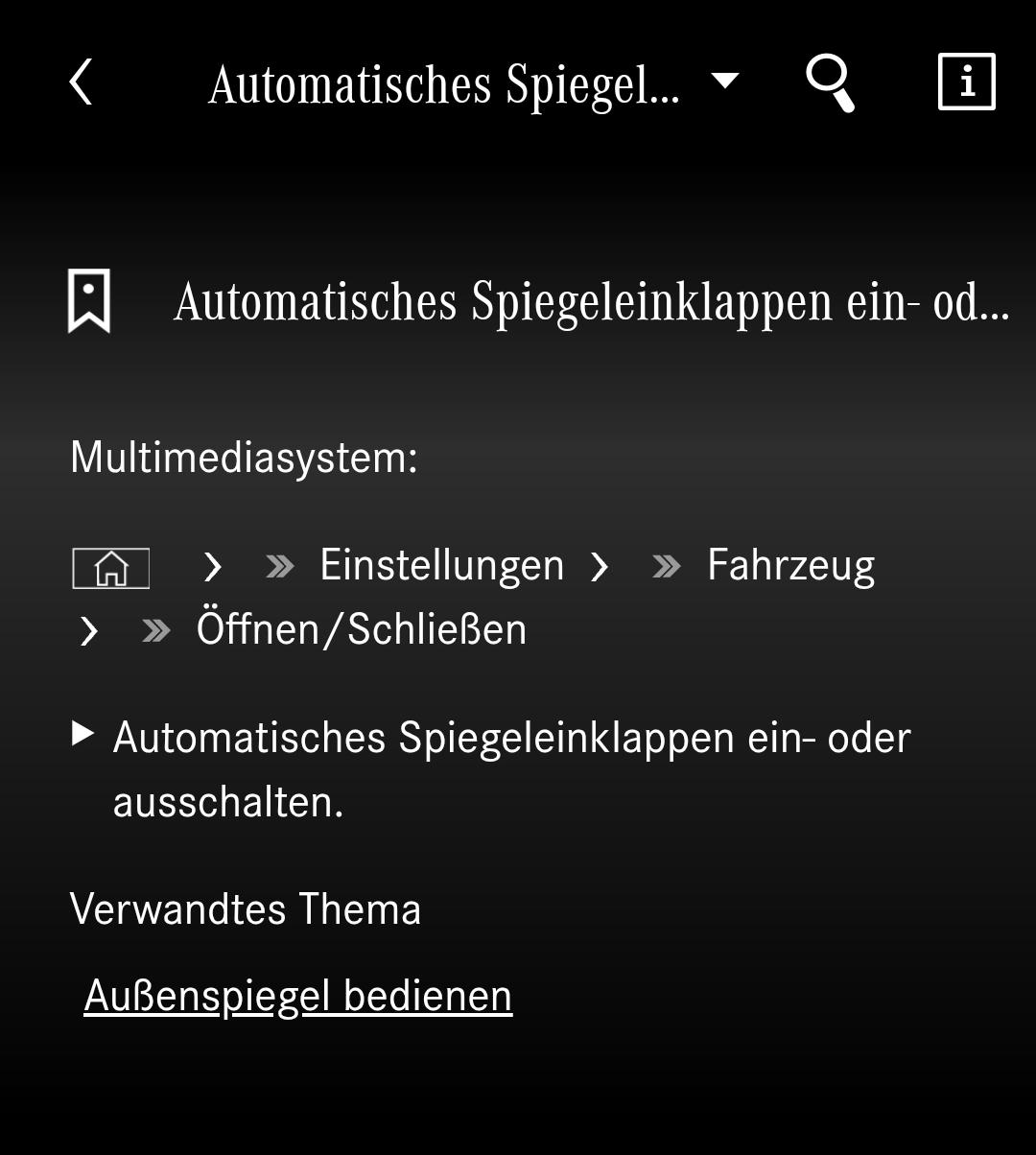Seitenspiegel klappen nach verriegelung nicht ein